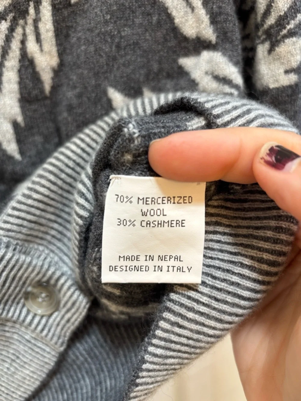 Happy Sheep Womens Floral Jacquard Cardigan Size Medium Royal Timeless Quiet Lux - Picture 10 of 13